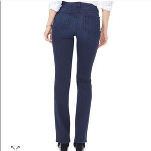 NYDJ BARBARA boot cut leg dark wash jeans.